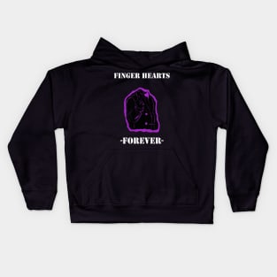 Finger Hearts Forever Purple Kids Hoodie